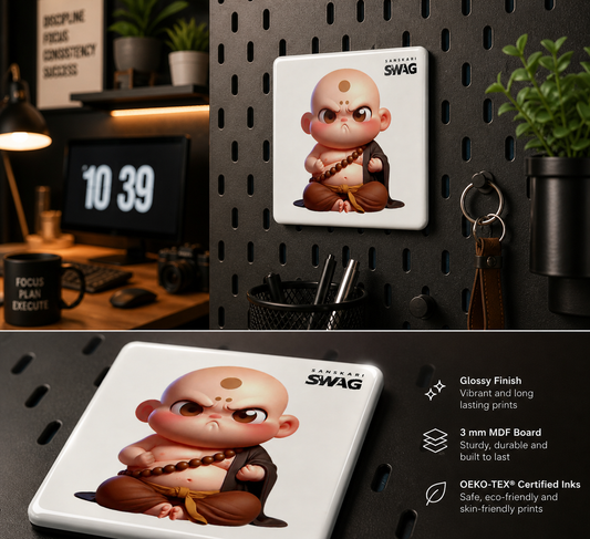 SANSKARI SWAG - Cute Little Angry Buddha Fridge Magnet - Sanskari Swag