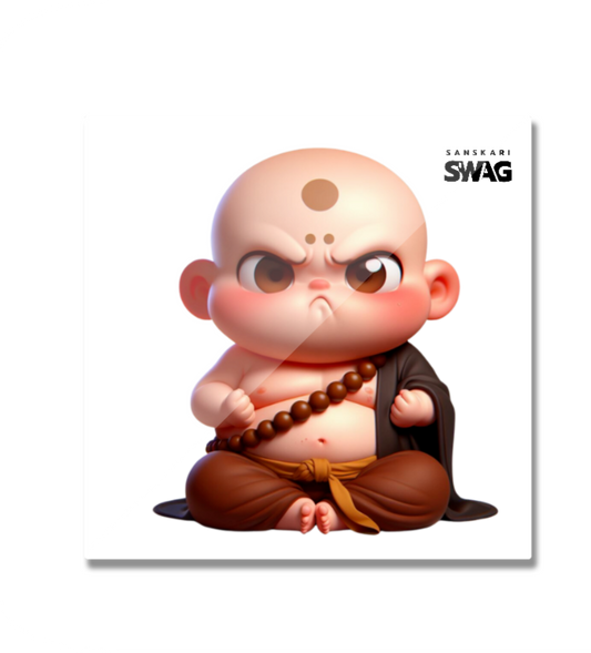 SANSKARI SWAG - Cute Little Angry Buddha Fridge Magnet