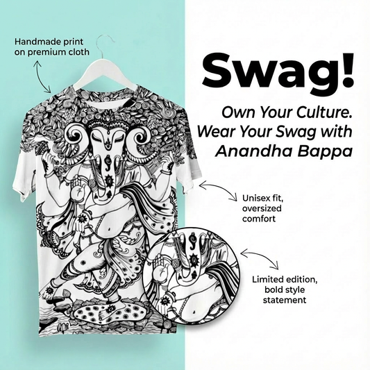 Anandha Bappa - All Over Printed Oversized T-shirt(Unisex)