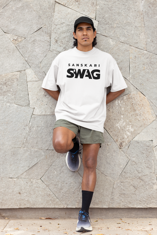 Sanskari Swag - Oversized Terry T-shirt