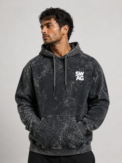SWAG Acid Wash Hooded SweatShirt - Sanskari Swag
