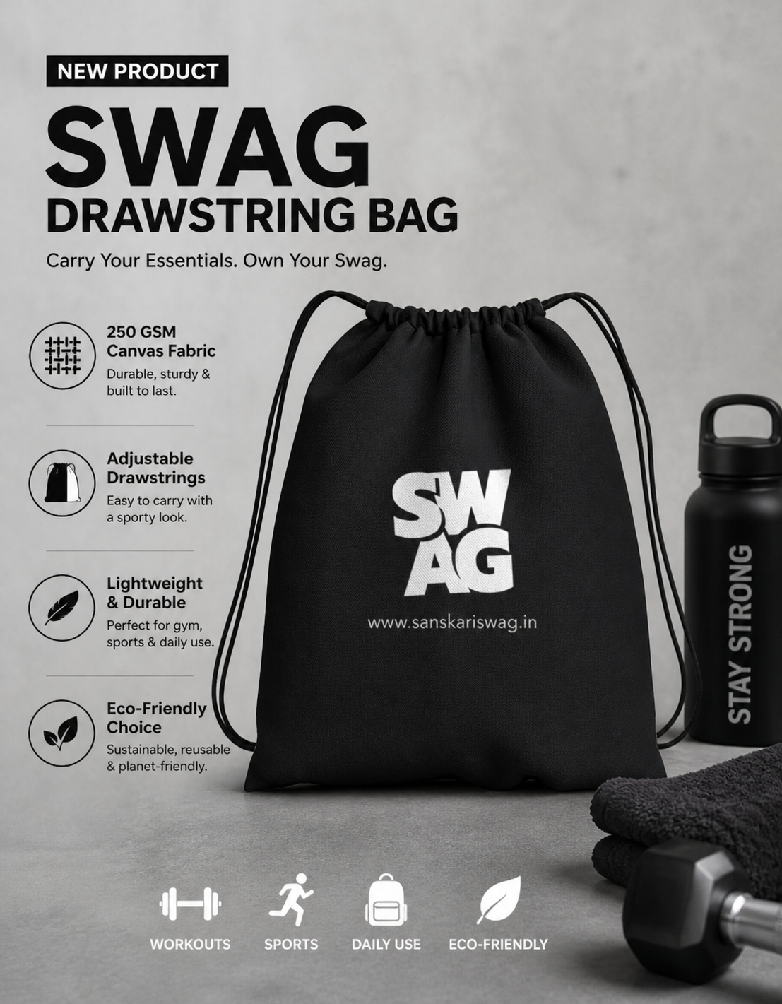 Swag Drawstring Bag - Sanskari Swag