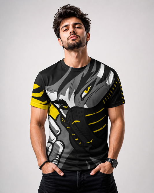 All Over Printed Rebel T-Shirt - Sanskari Swag