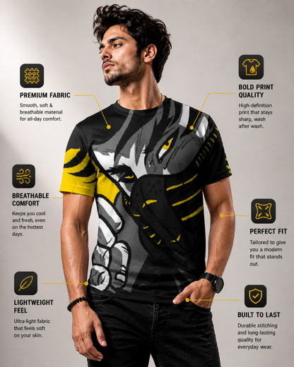 All Over Printed Rebel T-Shirt - Sanskari Swag