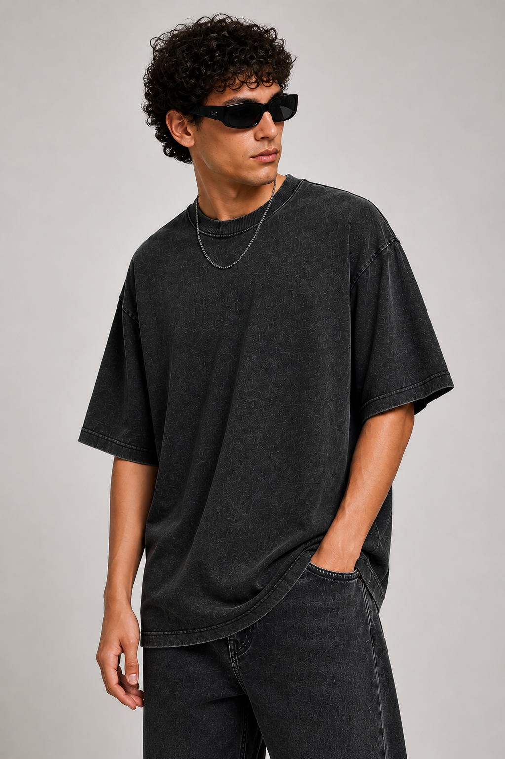Aaraam™ Acid Wash Oversized Tee - Sanskari Swag