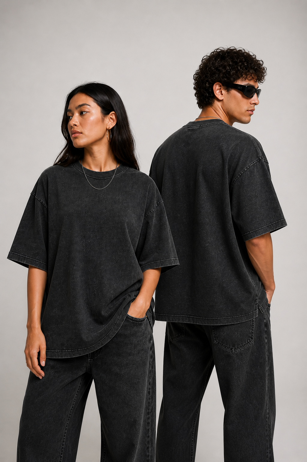 Aaraam™ Acid Wash Oversized Tee - Sanskari Swag