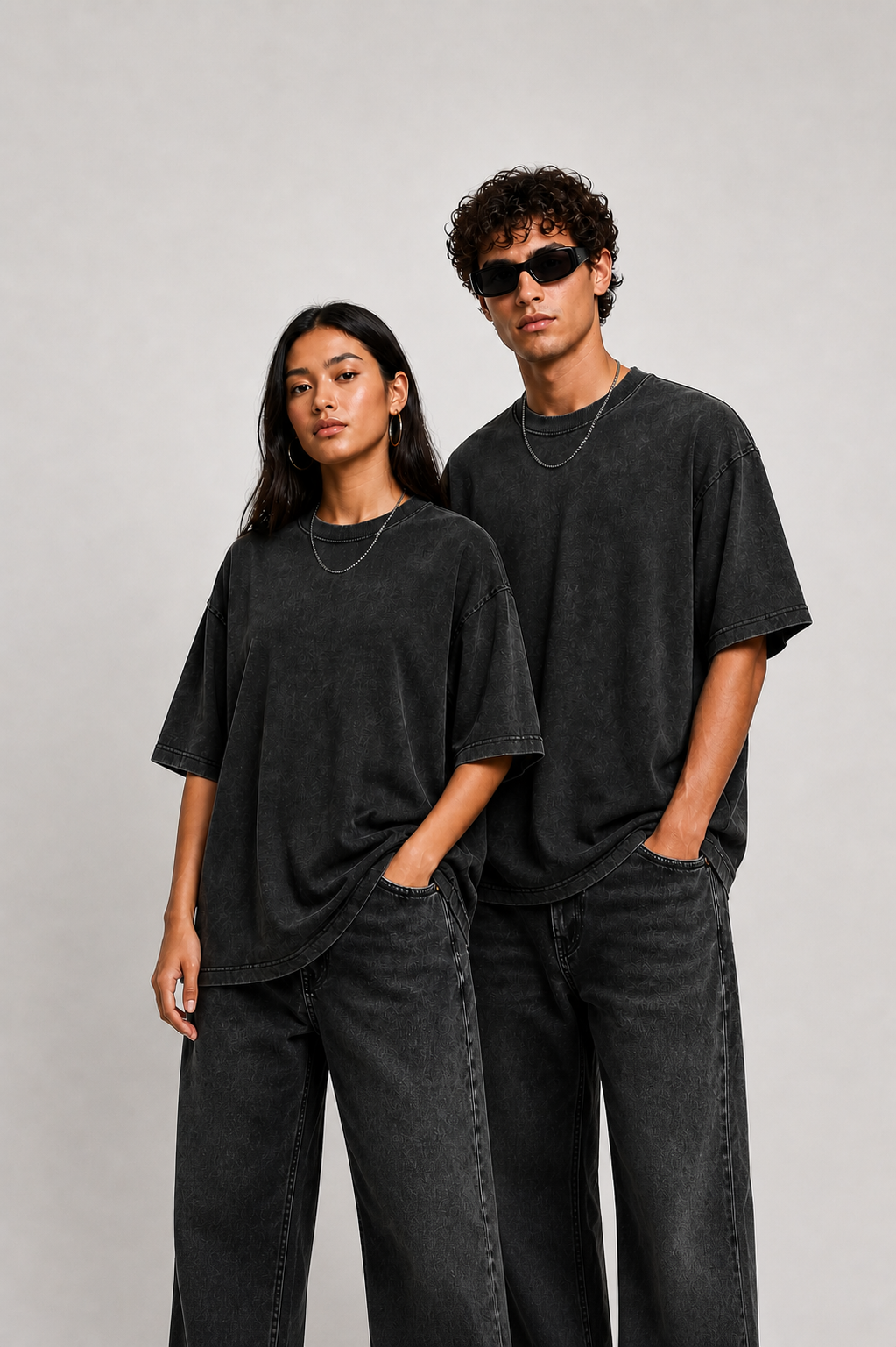 Aaraam™ Acid Wash Oversized Tee - Sanskari Swag