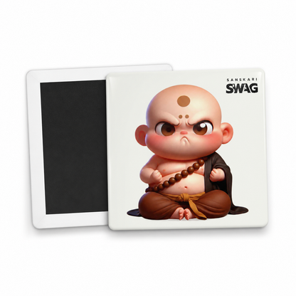 SANSKARI SWAG - Cute Little Angry Buddha Fridge Magnet - Sanskari Swag