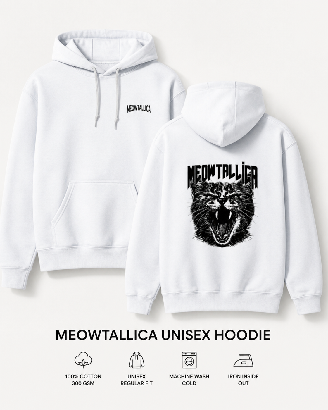 Meowtallica Unisex Hoodie - Sanskari Swag