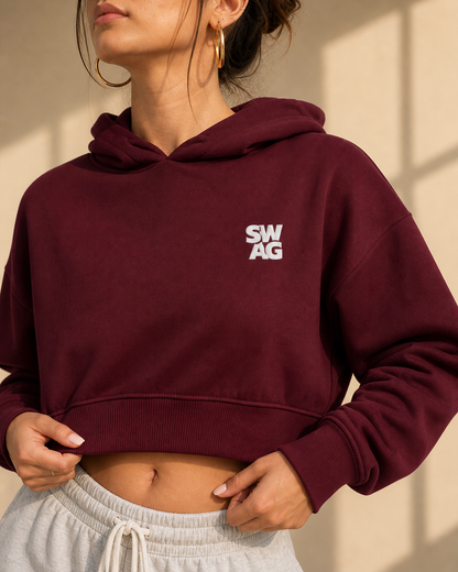 Swag Luxe Crop Hoodie - Sanskari Swag