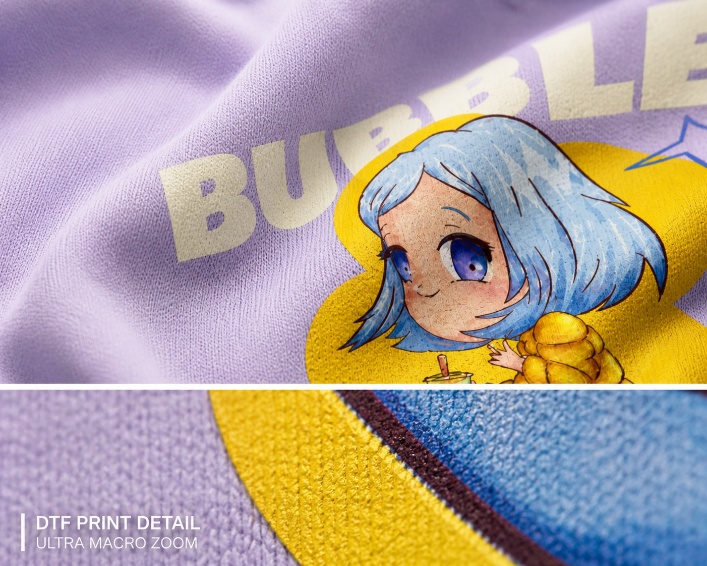 Lavender cloth closeup shot