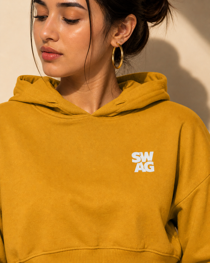 Swag Luxe Crop Hoodie - Sanskari Swag