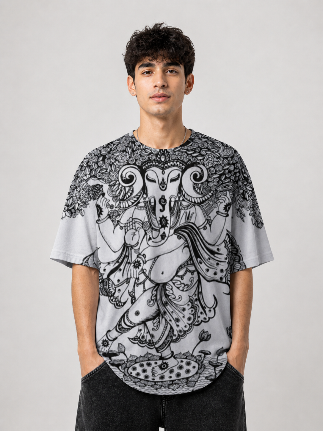Anandha Bappa - All Over Printed Oversized T-shirt(Unisex) - Sanskari Swag