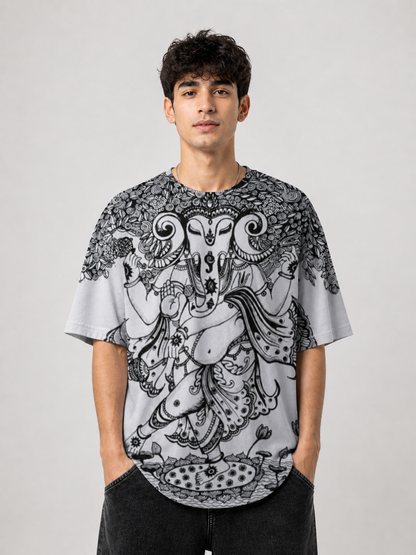 Anandha Bappa - All Over Printed Oversized T-shirt(Unisex) - Sanskari Swag