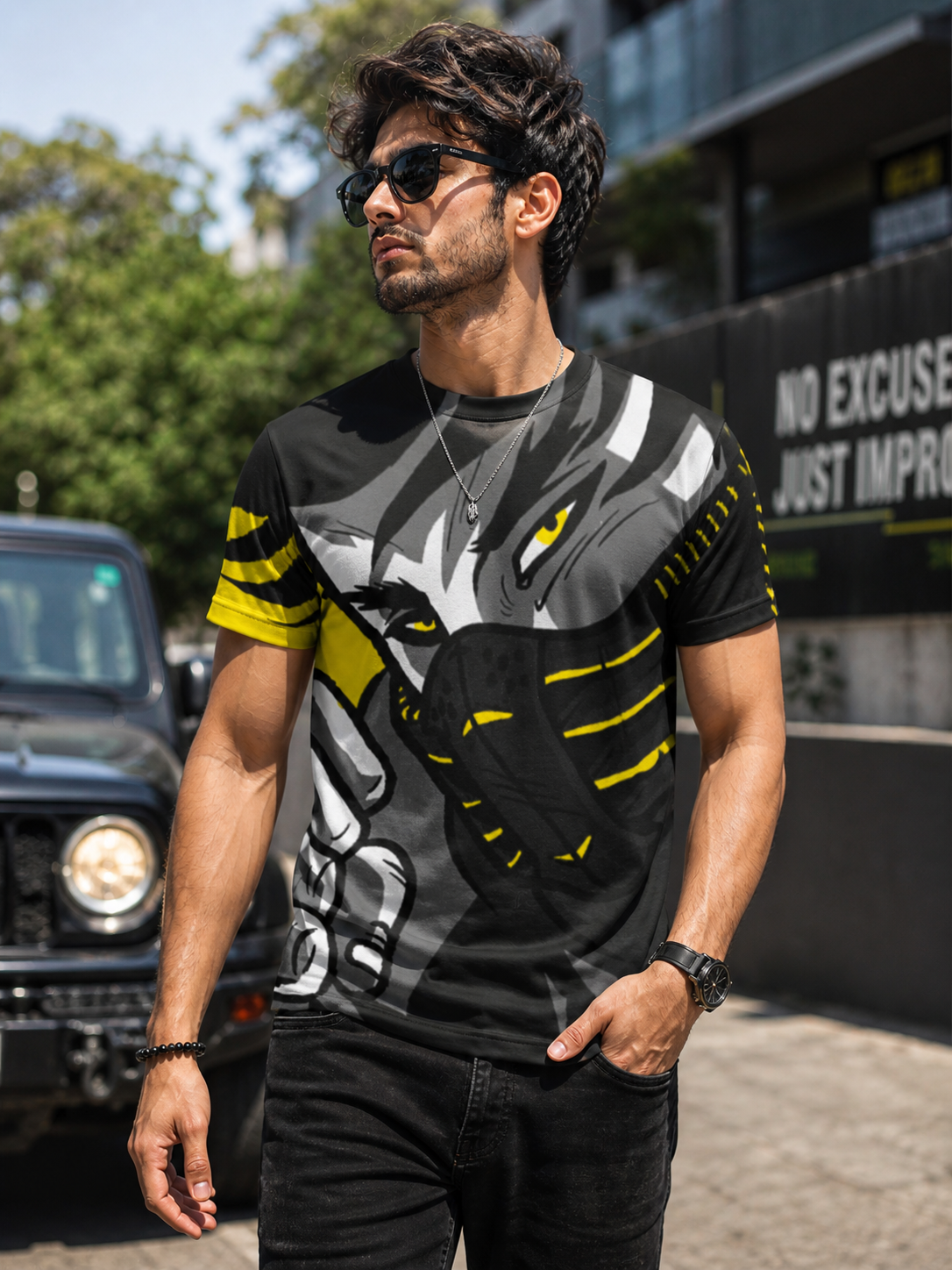 All Over Printed Rebel T-Shirt - Sanskari Swag